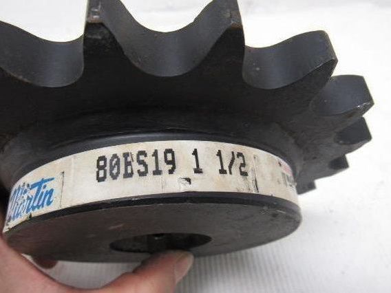 Martin 80BS19 1 1/2 No.80 Roller Chain Sprocket  1-1/2" Keyed Bore 19 Tooth