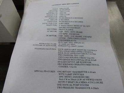 Kerry Corp - KRQ-90,000 Rotary Actuator  94 degree rotation
