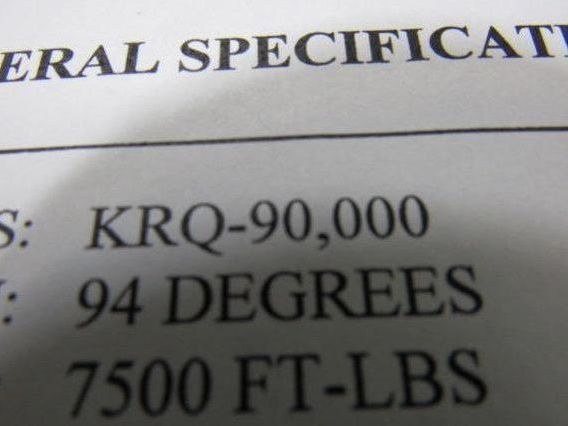 Kerry Corp - KRQ-90,000 Rotary Actuator  94 degree rotation