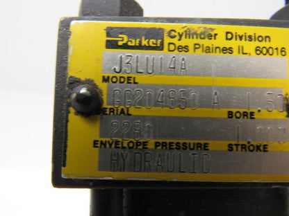 Parker J3LU14A Hydraulic Tie Rod Cylinder 1-1/2" Bore 1" Stroke