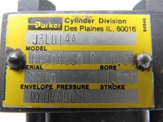 Parker J3LU14A Hydraulic Tie Rod Cylinder 1-1/2" Bore 1" Stroke