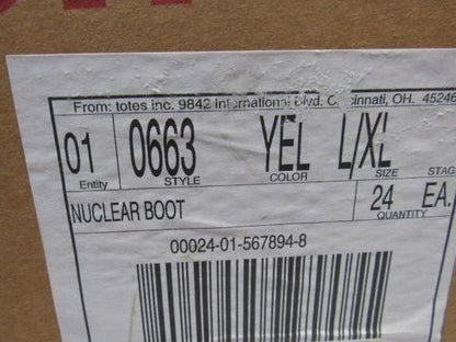 totes 0663 Nuclear Boot Yellow Rubber Ankle Height Shoe Covers Size L/XL 12 pair