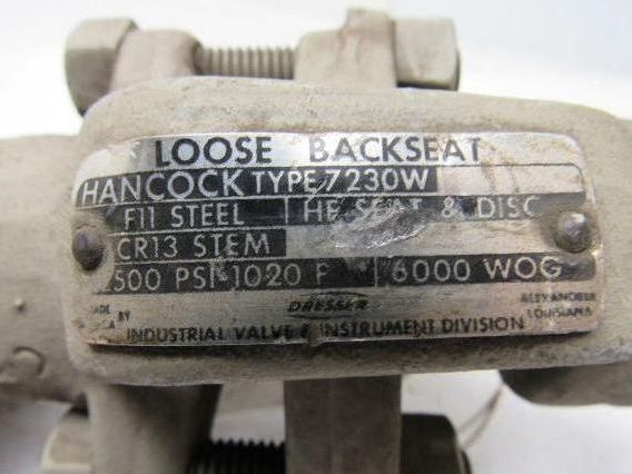 Hancock 7230  2680 Class T-Pattern Loose Backseat Globe Valve 3/8"