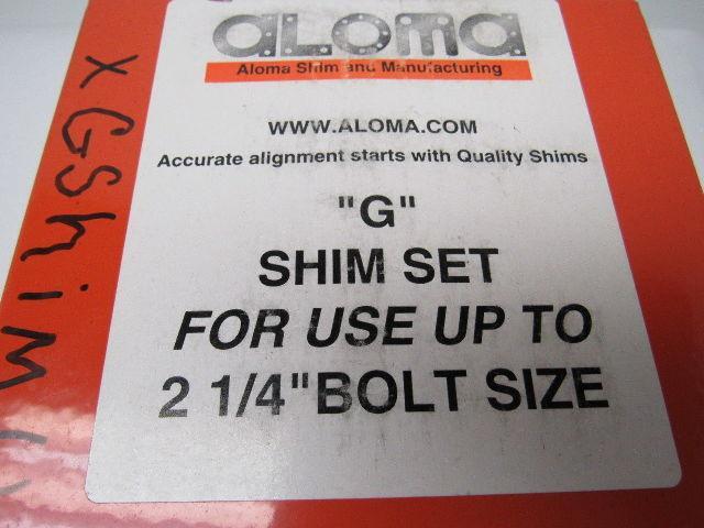 Aloma G-Mini Kit 130 shims 6"x 6" with tab for up to 2 1/4" bolt diameter