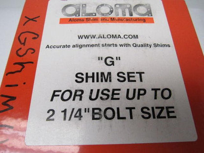 Aloma G-Mini Kit 130 shims 6"x 6" with tab for up to 2 1/4" bolt diameter