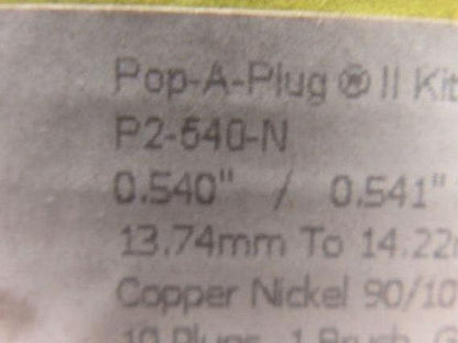 Expansion Seal Technologies P2-540-N Pop-A-Plug P2 High Pressure Tube Plug Kit
