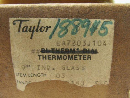 Taylor EA7203J104 THERMOMETER  MULTI-ANGLE  9" GLASS LENS 3 1/2" STEM 30-180F