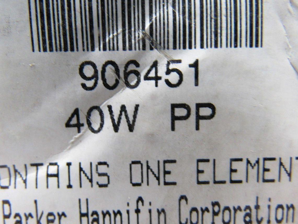 Parker 906451 40W PP Hydraulic Lube Oil Filter Element 40 Micron Wire Mesh