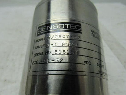 Sensotec V/2507-03 Amplified Transducer 1.0 PSIV Pressure 22-32 VDC