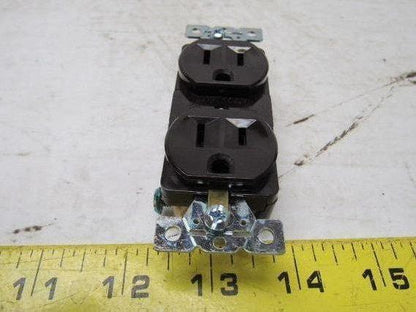 Arrow Hart 5252 Duplex Receptacle Brown w/ Horizontal Weatherproof Cover