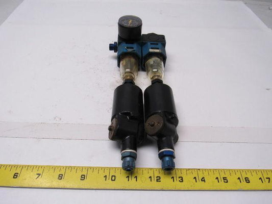 Festo WA-1 & LFR-1/8-S-5M Filter Regulator w/ Double Condensate Drains & Gauge