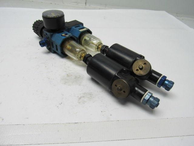 Festo WA-1 & LFR-1/8-S-5M Filter Regulator w/ Double Condensate Drains & Gauge