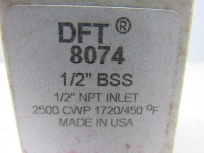 DFT 8074 In-line Basic-check Valve 1/2" NPT 2500 CWP 1720 PSIG 450 Degrees