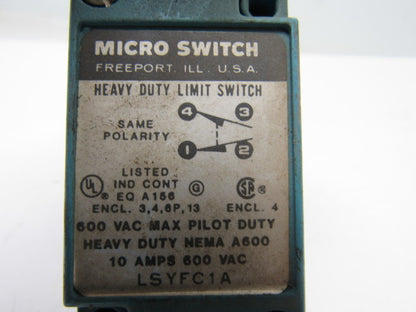 Honeywell LSYFC1A Micro Switch Roller Button Limit Switch 10a