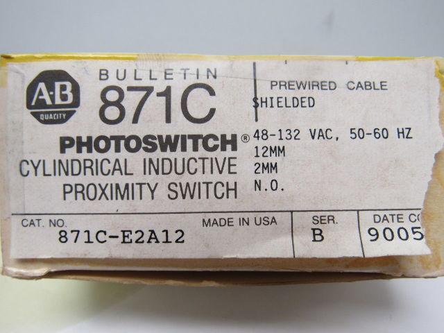 A-B Allen Bradley 871C-E2A12 Cylindrical Inductive Proximity Switch 48-132VAC