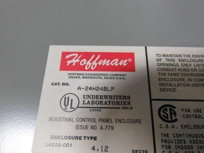 Hoffman A-24H24BLP Control Panel For Heatrex 514-54771-30 Heater 480V 3PH