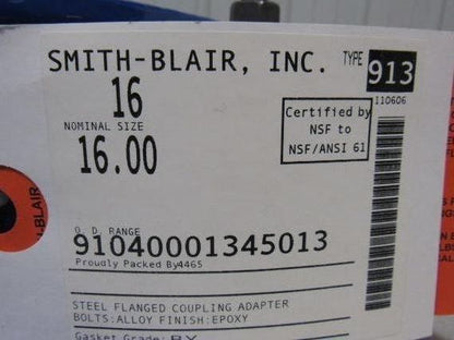 Smith-Blair 913 Size 16 OD Range 91040001345013102126102126Coupling Adapter
