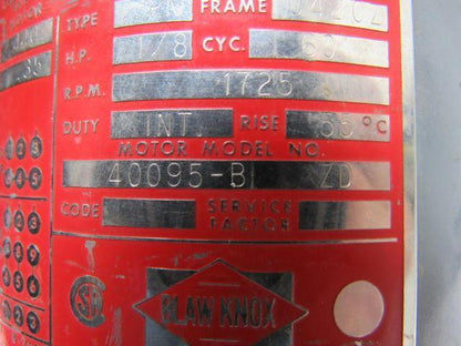 Blaw-Knox 40095-B AC Electric Motor 1/8Hp 1725rpm 220/440v 3Ph D42CZ Frame