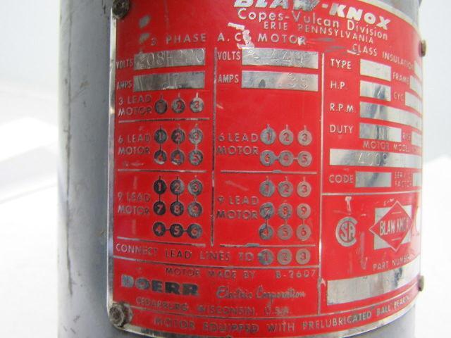 Blaw-Knox 40095-B AC Electric Motor 1/8Hp 1725rpm 220/440v 3Ph D42CZ Frame