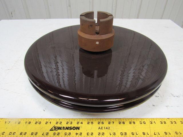 16" Diameter Round Brown Porcelain Electric Line Insulator