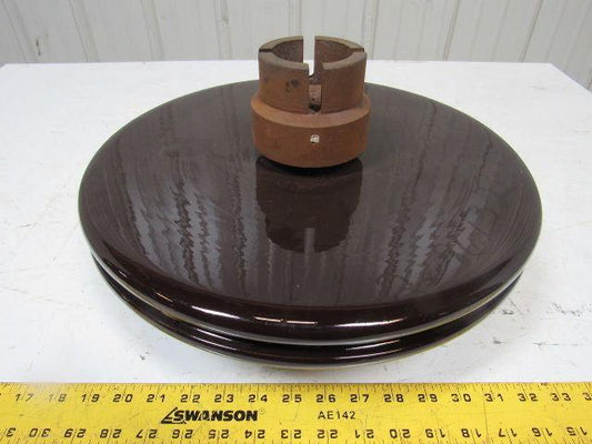 16" Diameter Round Brown Porcelain Electric Line Insulator