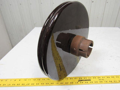 16" Diameter Round Brown Porcelain Electric Line Insulator