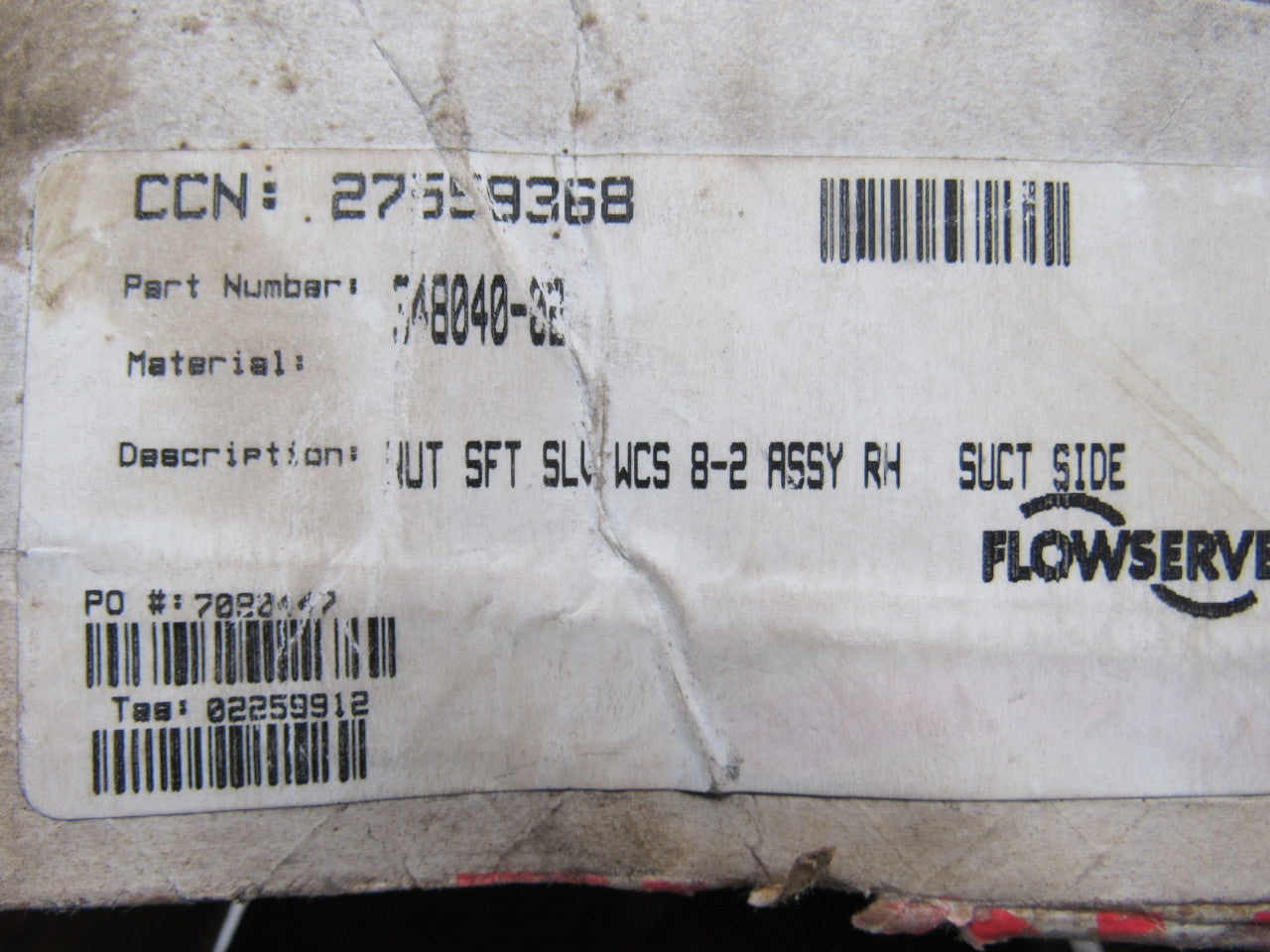 Flowserve 348040-02 Shaft Sleeve Nut WCS 8-2 Assembly RH Suction Side