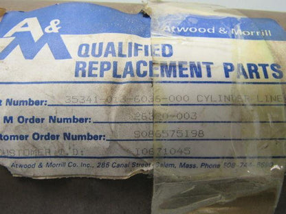 Atwood & Morrill 35341-013-6036-000 6" ID. X 6-1/4" OD. X 8-3/8"  Cylinder Liner