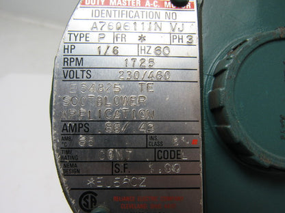 Reliance Electric A760611IN VJ E54825 .6 HP 3PH 230/460V 1725 RPM Electric Motor