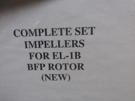 Ingersoll-Dresser Complete Set Impellers (9) EL-1B Boiler Feed Pump