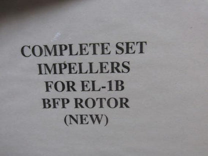 Ingersoll-Dresser Complete Set Impellers (9) EL-1B Boiler Feed Pump