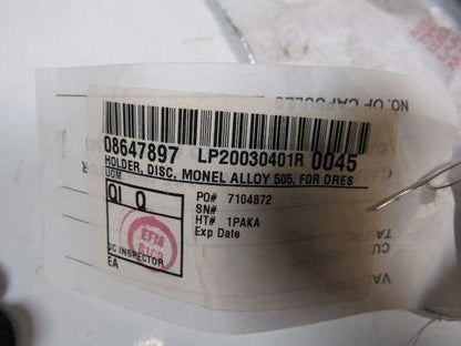 40085D3N Holder,Disc,Monel Alloy 505, 8-1/8" OD. X 7-7/16" OAL.
