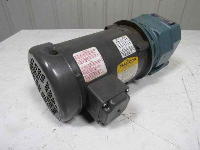 David Brown M032010EANT4 Series M In Line Helical Reducer W/ Baldor 1/2HP Motor