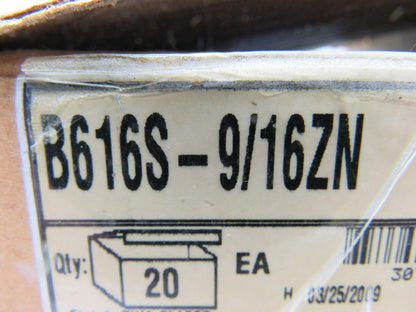 Cooper B-Line B616S-9 19ZN Zinc Plated Fixture Hanger Stud Mount Lot of 20