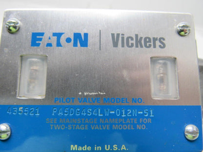 Eaton Vickers 435521 PA5DG4S4LW-012N-51 Hydraulic Solenoid Directional Valve
