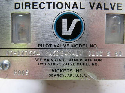 Vickers 02-127554  PA5DG4S4-LW-010C-B-60 Hydraulic Directional Control Valve