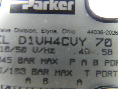 Parker D1VW4CVY 70 Hydraulic Directional Control Valve