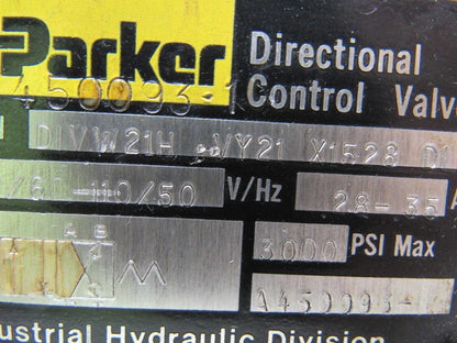 Parker Balstron D1VW21H VY21 X1528 D1 Hydraulic Control Valve