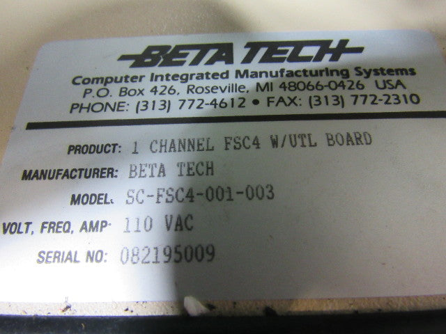 Beta-Tech SC-FSC4-001-003 Interface for Fastening System Control