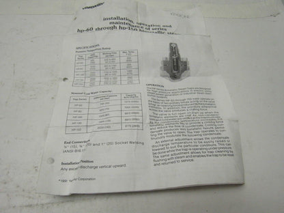 Yarway Hp-60/Hp-150 Bimetallic Steam Trap Rebuild kit