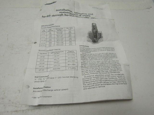 Yarway Hp-60/Hp-150 Bimetallic Steam Trap Rebuild kit