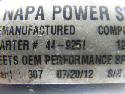 Napa 44-9251 Remanufactured Starter 12V 1.4kW