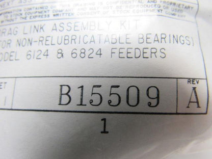 Stock Equipment Company B15509 Drag Link Assembly Kit For 6124/6824 Coal Feeder