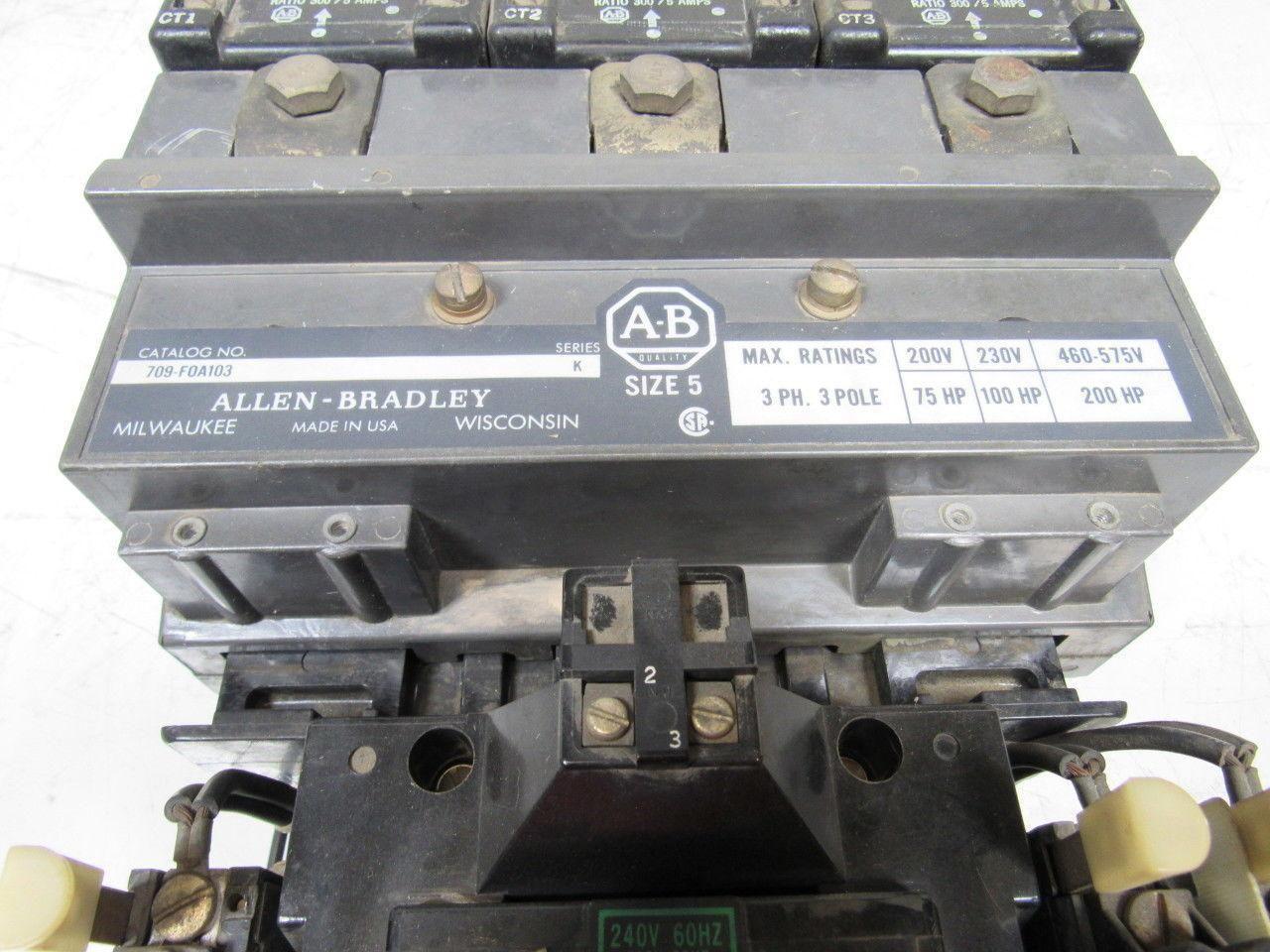 Allen-Bradley 709-F0A103 Series K Size 5 Starter Contactor