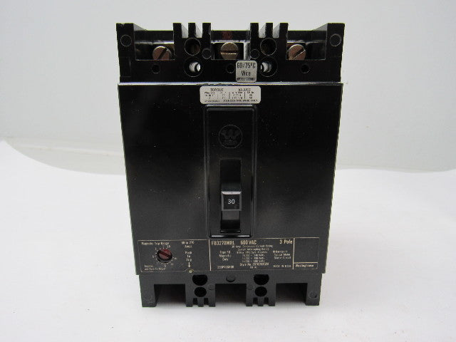 Westinghouse FB3270MRL Magnetic Only 3 Pole 30A 600V Trip 270 Hi 90 Lo