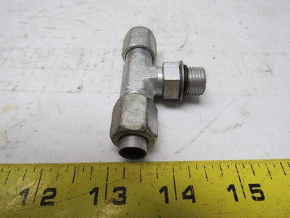Parker Triple-Lok STX 4 Tee w/ Two Flared ends One male 1/4"-18 Thread Lot of 6