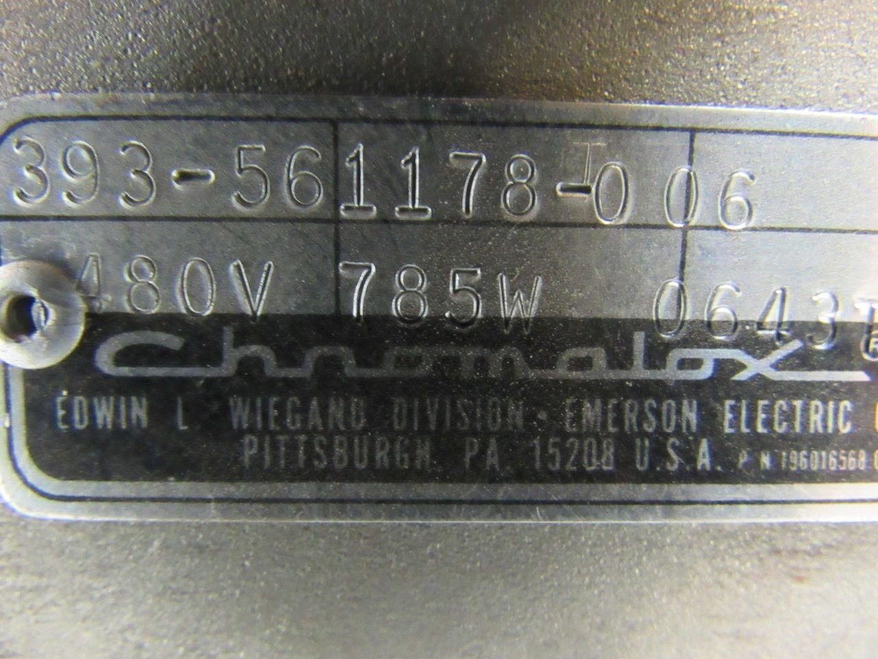 Chromalox 393-561178-006 Round Heating Element 480V 785W 14-1/2" OD. 22-3/8" OAL