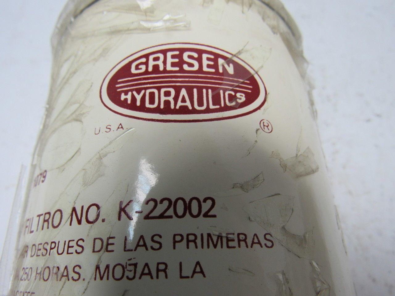 Gresen K-22002 Spin on Hydraulic Filter FSP1 Series 33 Micron Cellulose