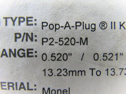 Curtis Wright P2-520-M Pop-A-Plug Heat Exchanger Tube Plugging System