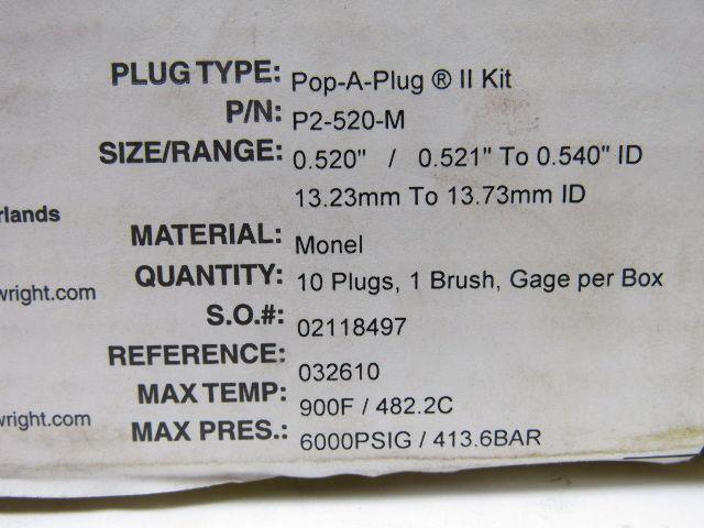 Curtis Wright P2-520-M Pop-A-Plug Heat Exchanger Tube Plugging System